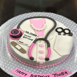 Medical theme birthday cake design