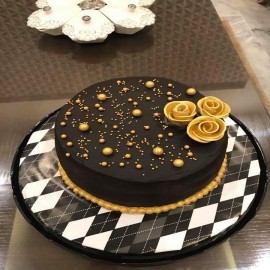 Gold and black wedding cake