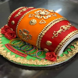 dhol shaped cake